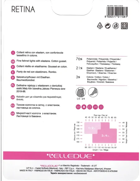 L'ELLEDUE - RETINA - Collant a rete pesca