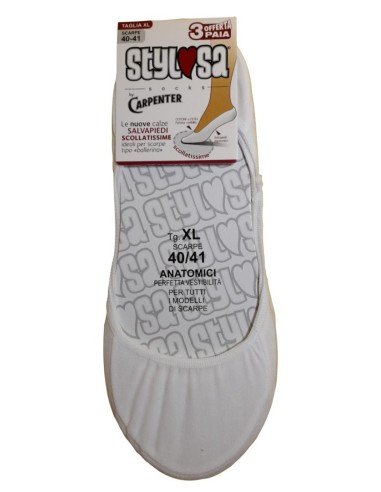 Carpenter-SALVAPIEDE - SCOLLATISSIMO-Salvapiede scollatissimo in cotone con silicone nel tallone, la presenza del silicone del tallone impedisce al salvapiede di scivolare via garantendo una massima aderenza;ideale per scarpe tipo ballerina. Confezione da 3 paia. Carpenter-SALVAPIEDE - SCOLLATISSIMO-Salvapiede scollatissimo in cotone con silicone nel tallone, la presenza del silicone del tallone impedisce al salvapiede di scivolare via garantendo una massima aderenza;ideale per scarpe tipo ballerina. Confezione da 3 paia.