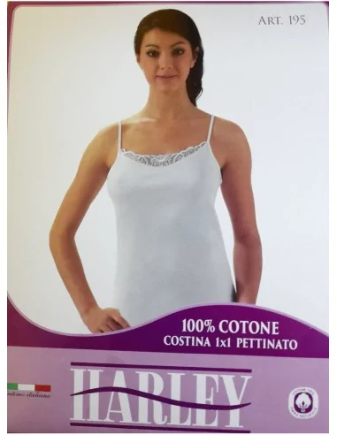 Harley - ART. 195 - Canotta con spallina stretta con pizzo